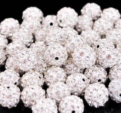 metal rhinestone shamballa beads