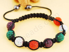 clay rhinestone shamballa bracelet