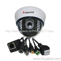 Outdoor Megapixel Dome IP Camera with H.264 Compression Supports G-mail/Hotmail and IR-cut