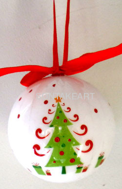 christmas tree decoration--100MM RIBON BALL HANGING