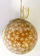 80MM DECOUPAGE BALL HANGING W/GLASS BEAD