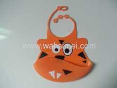 Hot tiger design silicone baby bibs with good feeding catcher