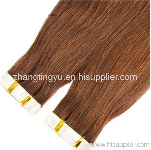 Silky straight tape hair extension