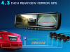 Car Rear Mirror 4.3&quot; GPS Navigation WIN CE6.0 New 4G Brand New Free Map