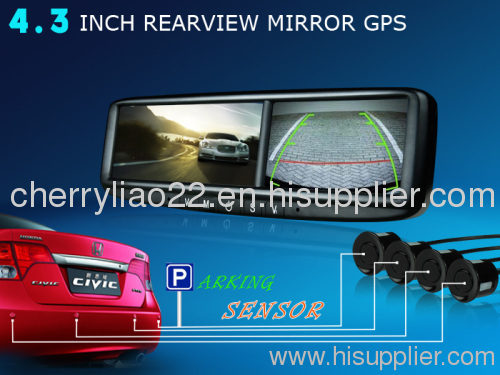 Car Rear Mirror 4.3" GPS Navigation WIN CE6.0 New 4G Brand New Free Map