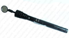 Telescopic flashlight with magnet and mirror