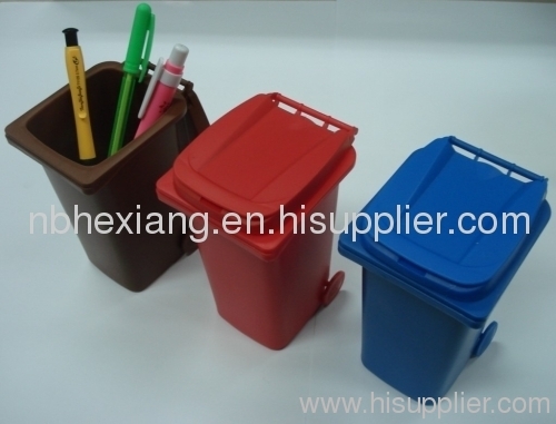 Mini plastic dustbin pen holder