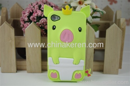 silicone mobile phone Pig case