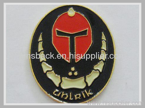 custom metal badges with soft enamel process , matt Gold plating