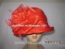 Custom Women Elegant Organza Ribbon Bow Cloche Hat with Soft Feather Inside for Party