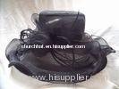 Fashion Black 100% Polyester Organza Hats With Two Layers Of Flying, Drawstring Sweatband