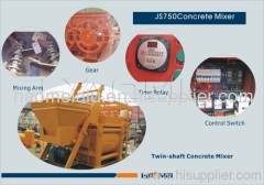 Twin shaft JS750 concrete mixer