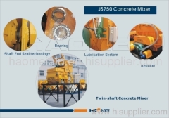 Twin shaft JS750 concrete mixer