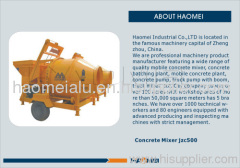 JZC500 portable concrete mixer with diesel engine