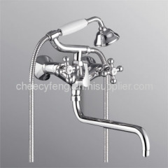 Double lever bath mixer