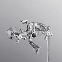 Double lever bath mixer