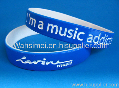 Debossed full color silicon wristbands