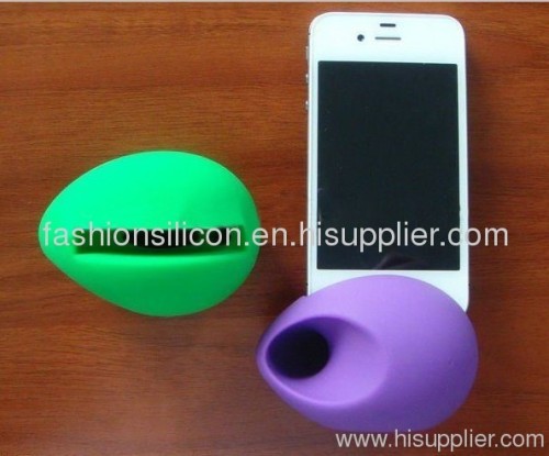 Eco-friendly egg shape silicone horn speaker for iphone 