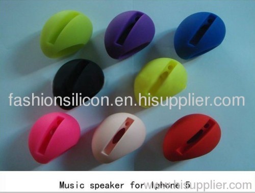 Eco-friendly egg shape silicone horn speaker for iphone 