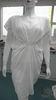 White Knit Cotton Dress With Bat Design And Lining Vest Shoulder Strip