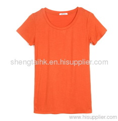 Ladies round neck short sleeve T-shirt