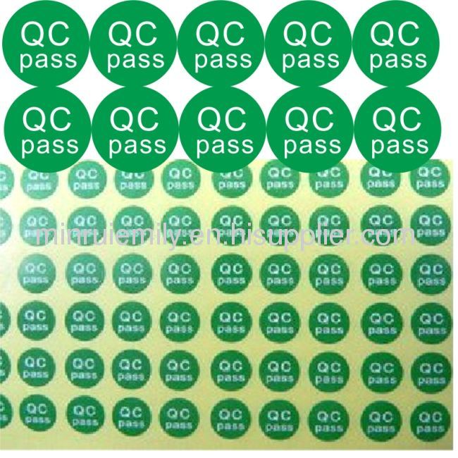 qc pass labels from China manufacturer Shenzhen Minrui Adhesive