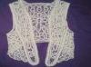 Ladies Lace Sleeveless Sweater Vest 100%Cotton Lace With Crochet Design