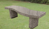 stone carving garden bench