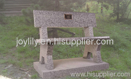stone bench with backrest