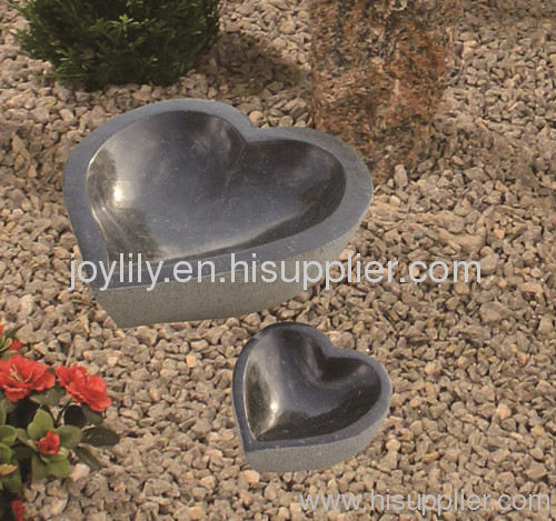heart stone birdbath