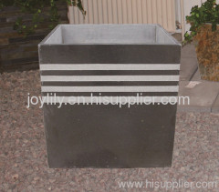 square stone flowerpot