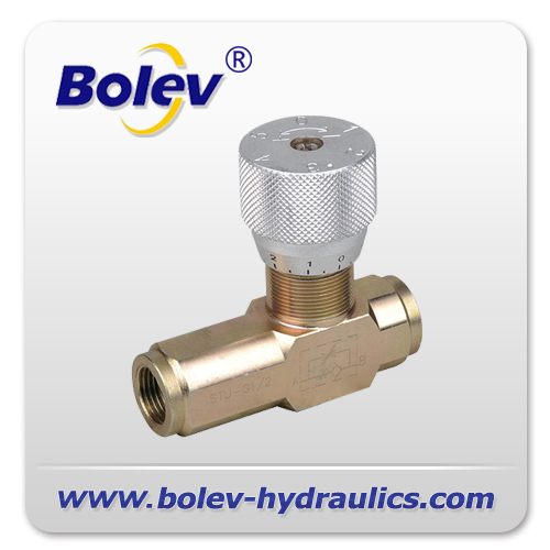 STU flow control poppet check valve