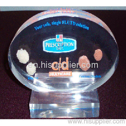 Clear Round Acrylic Trophy Acrylic Award Plexiglass Trophy for Souvenir