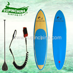 blue bamboo sup boards surfing paddle
