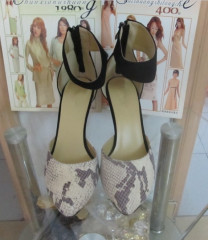 Wide single sole high heel sandals