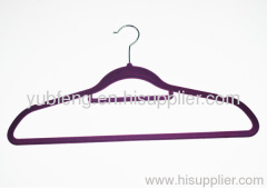 Velvet suit hanger with notches and bar
