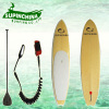 11' BAMBOO SUP PADDLE BOARD WHITE RAIL