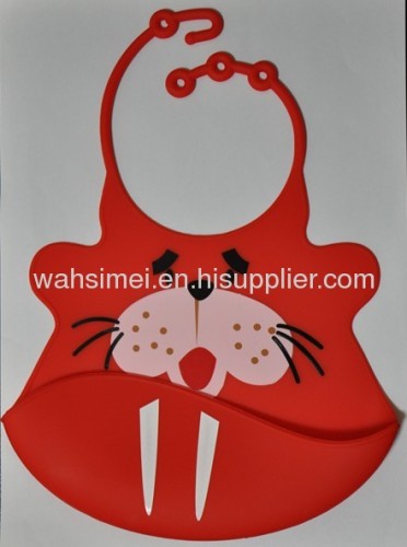 2012 cute lovely custom silicone bib for baby