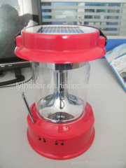 Solar camping lantern with radio mobile charger