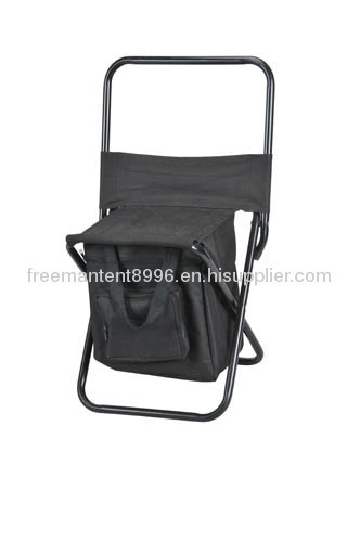black 3 legs folding fishing stool with backrest