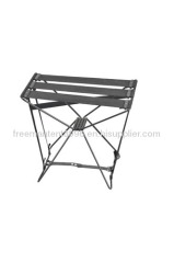 black metal outdoor folding camp stool