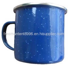 8X8cm Blue with white spot Enamel mug
