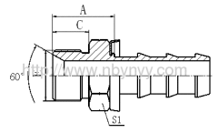 12611-PO BSP MALE 60° CONE SEAT HYDRAULIC HOSE PIPE FITTING