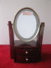 Wood makeup mirror