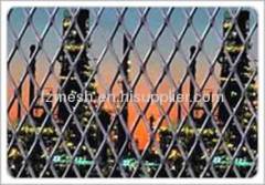 Expanded metal wire mesh fence