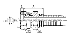 22611D BSP FEMALE 60° CONE DOUBLE HEXAGON TUBE FITTING