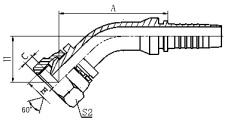 22642 45° BSP FEMALE 60° CONE HYDRAULIC HOSE FITTING PIPE FITTING COUPLING