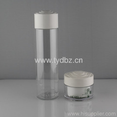 150ml transparent screw topped columned PET bottle