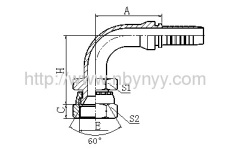 90° JIS GAS FEMALE 60° CONE SEAT HYDRAULIC HOSE FITTING PIPE