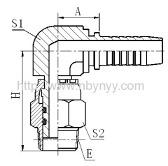 90° NPT SWIVEL MALE HYDRAULIC HOSE FITTING PIPE FITTING